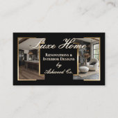 Carte De Visite Professional Black Gold Home Remodeling Contractor (Devant)