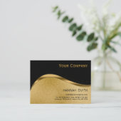 Carte De Visite Professional Black Gold Metal Moderne élégant Busi (Debout devant)