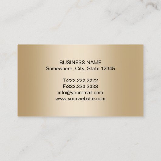 Carte De Visite Professional Black & Gold Real Estate Agent (Dos)