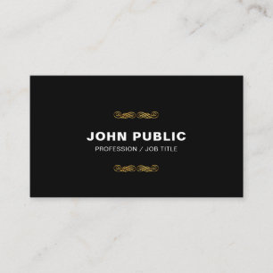 Carte De Visite Professional Black Gold Simple Chic Company