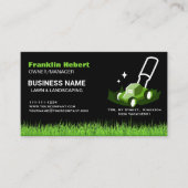 Carte De Visite Professional Black Green Lawn Care & Landscaping (Devant)