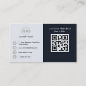 Carte De Visite Professional Black Grey ajoutez votre logo QR Code (Devant)