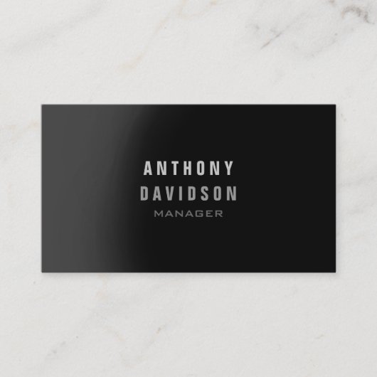 Carte de visite Professional Black Grey Manager (Devant)