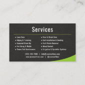 Carte De Visite Professional Black Linen Landscaping Lawn Care (Dos)