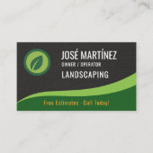 Carte De Visite Professional Black Linen Landscaping Lawn Care (Devant)