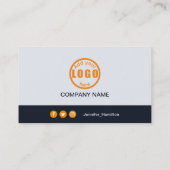 Carte De Visite Professional Black Orange ajoutez votre logo QR Co (Dos)