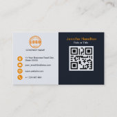 Carte De Visite Professional Black Orange ajoutez votre logo QR Co (Devant)