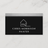 Carte De Visite Professional Black Paint Roller Painter (Devant)