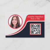 Carte De Visite Professional Black Red ajoutez votre logo QR Code (Devant)
