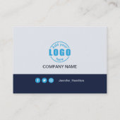 Carte De Visite Professional Blue ajoutez votre logo QR Code (Dos)