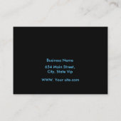 Carte De Visite Professional Blue Metal élégant moderne Noir (Dos)