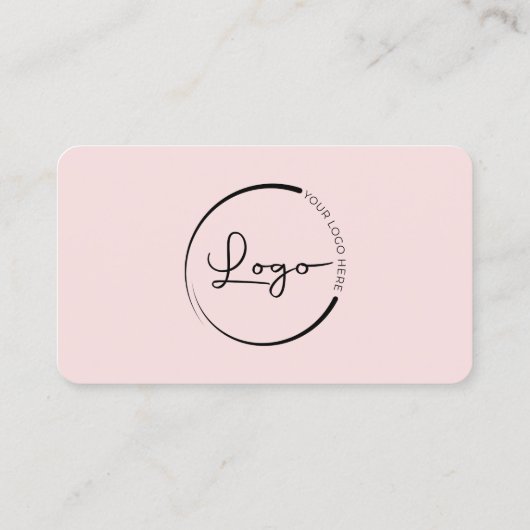 Carte De Visite Professional Blush Pink Logo QR Code (Dos)