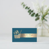 Carte De Visite Professional Bokeh Gold Glitter Cleaning Tools (Debout devant)