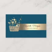 Carte De Visite Professional Bokeh Gold Glitter Cleaning Tools (Devant)