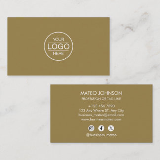 Carte De Visite Professional Brown Add your Logo