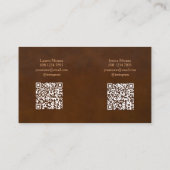 Carte De Visite Professional Brown Leather With 2 Names & Contact (Dos)