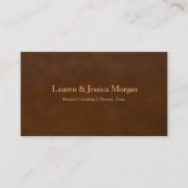 Carte De Visite Professional Brown Leather With 2 Names & Contact (Devant)