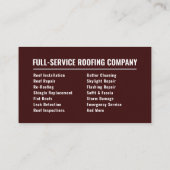 Carte De Visite Professional Brown Roofer & Roofing Contractor (Dos)