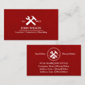 Carte De Visite Professional Builder Carpenter Tools Woodworking (Devant / Derrière)