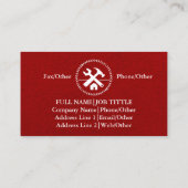 Carte De Visite Professional Builder Carpenter Tools Woodworking (Dos)