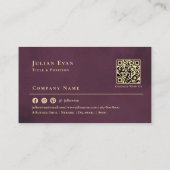 Carte De Visite Professional Burgundy Wine & Gold Luxury Monogram (Dos)