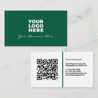 Carte De Visite Professional Business Card with QR Code & Logo
