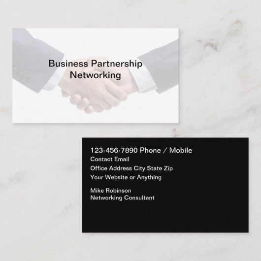 Carte De Visite Professional Business Networking Consultant (Devant / Derrière)