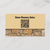 Carte De Visite Professional Business Photo Stone Wall & QR Code (Dos)