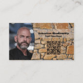 Carte De Visite Professional Business Photo Stone Wall & QR Code (Devant)