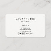 Carte De Visite Professional Camera Lens Viewfinder Photography (Dos)