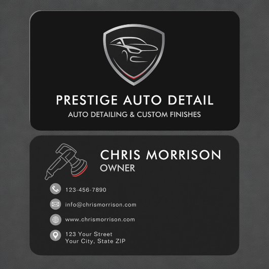 Carte De Visite Professional Car Wash Detailing Service