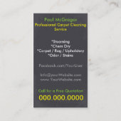 Carte De Visite Professional Carpet Cleaning Service Business Card (Dos)