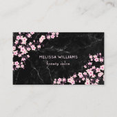Carte De Visite Professional Cherry Blossoms Black Marble (Devant)