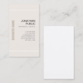 Carte De Visite Professional Chic Design Stylish Company Luxe (Devant / Derrière)