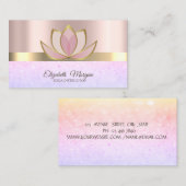 Carte De Visite Professional Chic Elegant Bokeh, Lotus (Devant / Derrière)
