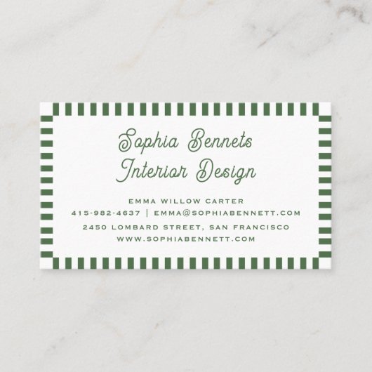 Carte De Visite Professional Classic Retro Clean les années 70 80s (Devant)