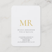 Carte De Visite Professional Classical Monogram Minimalist Plain (Devant)