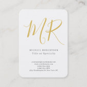 Carte De Visite Professional Classical Monogram Minimalist Plain (Devant)