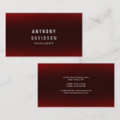 Carte de visite Professional Classy Red Manager (Devant / Derrière)