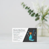 Carte De Visite Professional Cleaning Service Black (Debout devant)