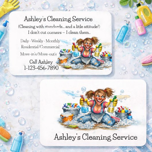 Carte De Visite Professional Cleaning Service Design