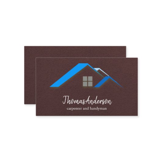 Carte De Visite Professional Custom Black Building Construction (Devant/Arrière en situation)