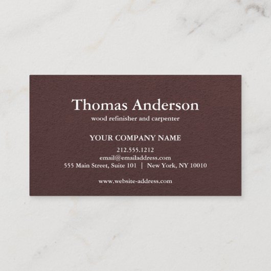Carte De Visite Professional Custom Black Building Construction  (Dos)