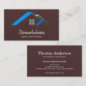 Carte De Visite Professional Custom Black Building Construction (Devant / Derrière)