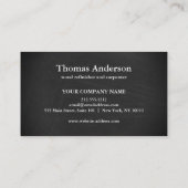 Carte De Visite Professional Custom Black Building Construction (Dos)