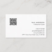 Carte De Visite Professional Cyclist Black & White QR Code (Dos)