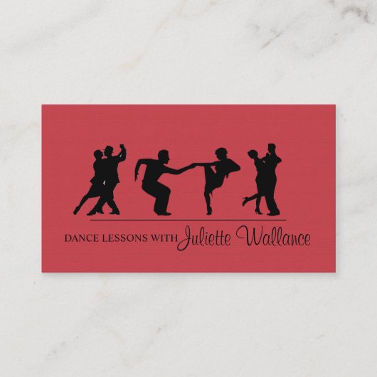 Carte De Visite Professional Dance Studio, Instructeur Business (Devant)