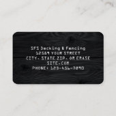 Carte De Visite Professional Decking and Fencing (Dos)