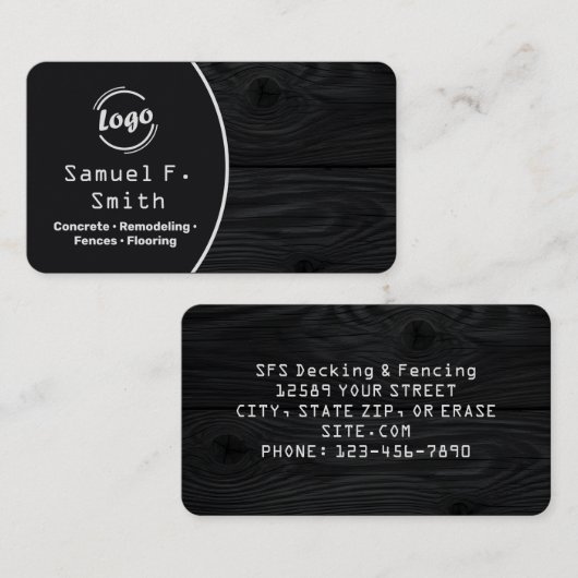 Carte De Visite Professional Decking and Fencing (Devant / Derrière)