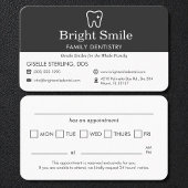 Carte De Visite Professional Dental Appointment Reminder